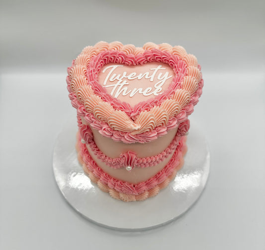 Sweetheart Vintage Heart Cake